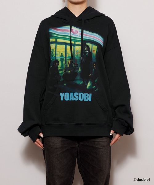 YOASOBI × doublet(ヨアソビ × ダブレット)の「NIGHT OUT HOODIE CONBINI(パーカー・レディース・ブラック・XL/L/M/S/XS)」の5枚目の写真
