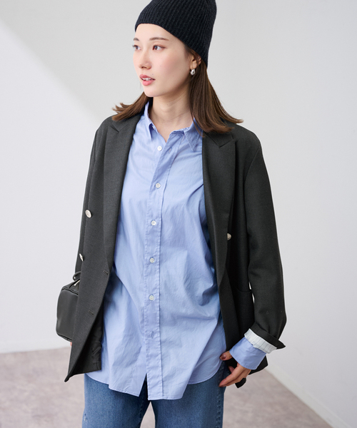 FRAMeWORK（フレームワーク）の「LONG-シャツ（シャツ/ブラウス・レディース・ネイビー/ホワイト/ブルー・FREE）」の16枚目の写真