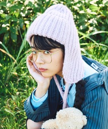 PUNYUS（プニュズ）の「耳あて付きニット帽（ニットキャップ/ビーニー）」