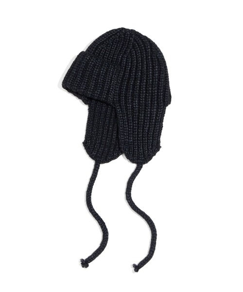 PUNYUS（プニュズ）の「耳あて付きニット帽（ニットキャップ/ビーニー・レディース・ライトベージュ/ブラック/サックスブルー/ピンク/グレー・FREE）」の2枚目の写真