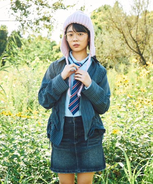 PUNYUS（プニュズ）の「耳あて付きニット帽（ニットキャップ/ビーニー・レディース・ライトベージュ/ブラック/サックスブルー/ピンク/グレー・FREE）」の10枚目の写真