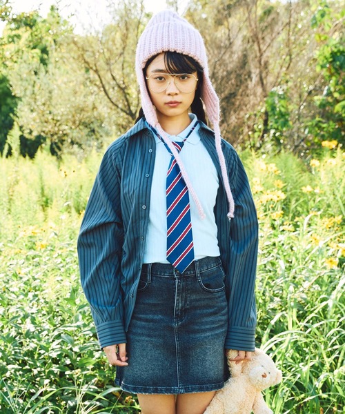 PUNYUS（プニュズ）の「耳あて付きニット帽（ニットキャップ/ビーニー・レディース・ライトベージュ/ブラック/サックスブルー/ピンク/グレー・FREE）」の11枚目の写真