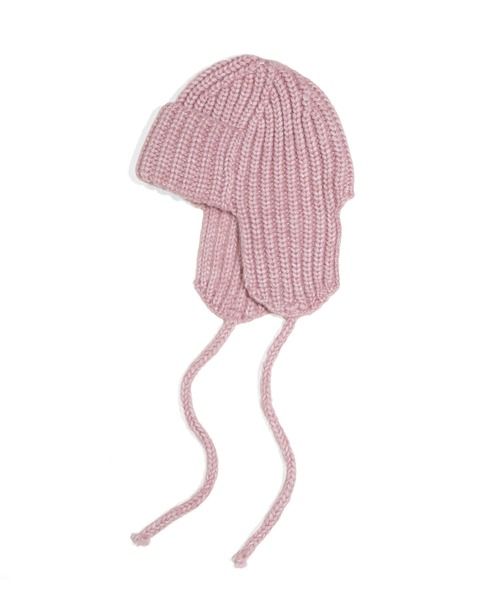 PUNYUS（プニュズ）の「耳あて付きニット帽（ニットキャップ/ビーニー・レディース・ライトベージュ/ブラック/サックスブルー/ピンク/グレー・FREE）」の19枚目の写真