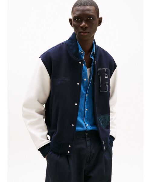 レザーバーシティジャケット（ブルゾン）｜TOMMY HILFIGER（トミー