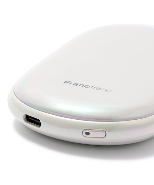 Francfranc（フランフラン）の「【2025年モデル】繰り返し使えるカイロ オーロラ ホワイト typeC対応 充電式 モバイルバッテリー機能 電子カイロ ギフト プレゼント 贈り物（生活家電・レディース・ホワイト・FREE）」の8枚目の写真