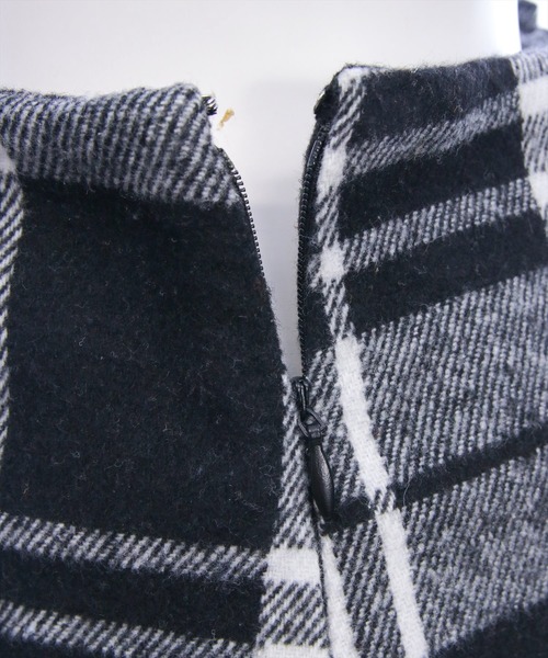 clear（クリア）の「チェック柄バックレースアップボックスプリーツスカート[着回し力抜群 ガーリー ミニ]（スカート・レディース・ブラック/ブラウン/ベージュ・F）」の13枚目の写真