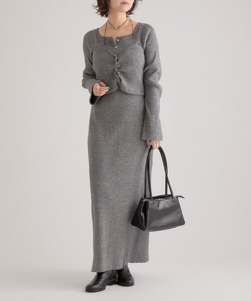 mystic ニットビスチェ付き ワンピース ニットビスチェ付き ワンピース（ワンピース）｜mystic（ミスティック