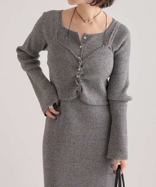 mystic（ミスティック）の「ニットビスチェ付き ワンピース（ワンピース・レディース・グレー/モカ・1/2）」の6枚目の写真