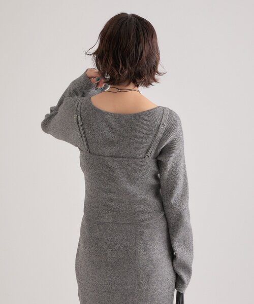 mystic（ミスティック）の「ニットビスチェ付き ワンピース（ワンピース・レディース・グレー/モカ・1/2）」の8枚目の写真