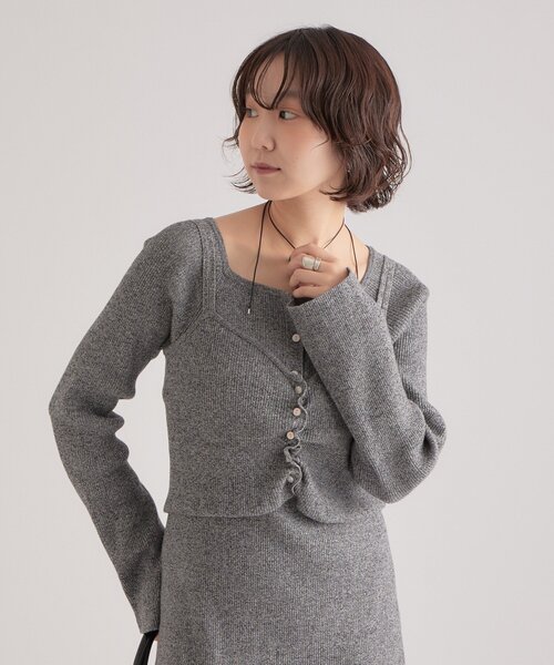 mystic（ミスティック）の「ニットビスチェ付き ワンピース（ワンピース・レディース・グレー/モカ・1/2）」の12枚目の写真