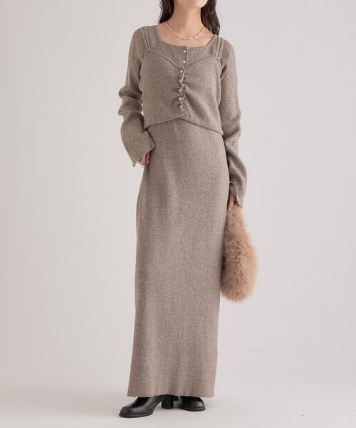 mystic（ミスティック）の「ニットビスチェ付き ワンピース（ワンピース・レディース・グレー/モカ・1/2）」の15枚目の写真
