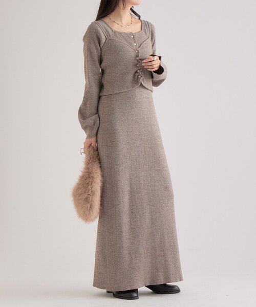 mystic（ミスティック）の「ニットビスチェ付き ワンピース（ワンピース・レディース・グレー/モカ・1/2）」の16枚目の写真