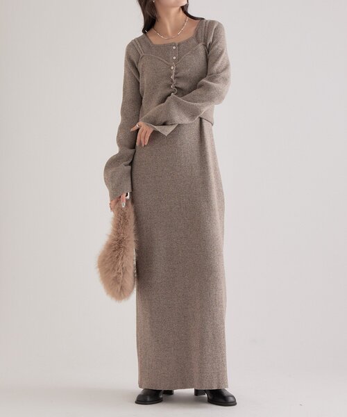 ニットビスチェ付き ワンピース（ワンピース）｜mystic（ミスティック