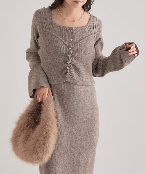 mystic（ミスティック）の「ニットビスチェ付き ワンピース（ワンピース・レディース・グレー/モカ・1/2）」の19枚目の写真