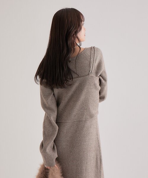 mystic（ミスティック）の「ニットビスチェ付き ワンピース（ワンピース・レディース・グレー/モカ・1/2）」の20枚目の写真
