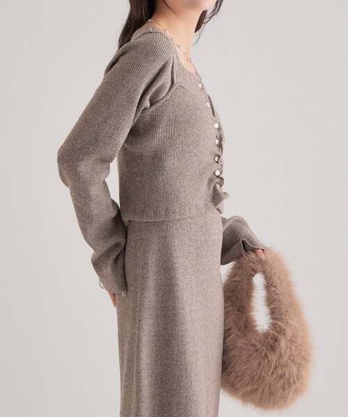mystic（ミスティック）の「ニットビスチェ付き ワンピース（ワンピース・レディース・グレー/モカ・1/2）」の21枚目の写真