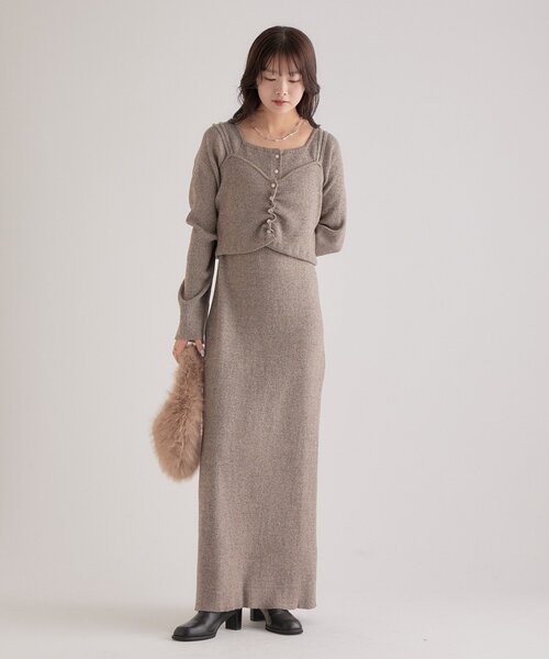 mystic（ミスティック）の「ニットビスチェ付き ワンピース（ワンピース・レディース・グレー/モカ・1/2）」の22枚目の写真