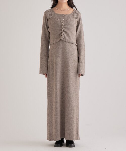 mystic ニットビスチェ付きワンピース ニットビスチェ付き ワンピース（ワンピース）｜mystic（ミスティック