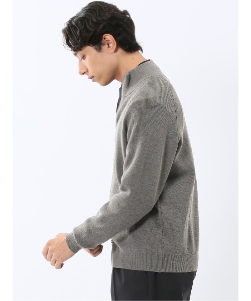 m.f.editorial（エムエフエディトリアル）の「【ウォッシャブル ウール混】m.f.エディトリアル メンズ 畦 ドライバーズ ニットアウター（カーディガン/ボレロ・メンズ・グレー系その他2/ブラック・LARGE/X-LARGE/MEDIUM）」の9枚目の写真