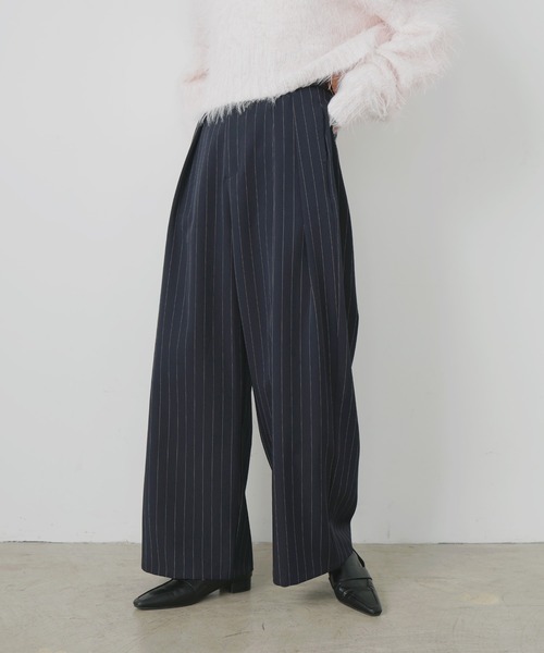 LIAN（リアン）の「【入荷禁止】ストライプタックパンツ（スラックス・レディース・チャコールグレー/ブラック/ネイビー・FREE）」の5枚目の写真