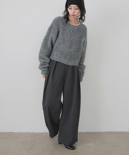 LIAN（リアン）の「【入荷禁止】ストライプタックパンツ（スラックス・レディース・チャコールグレー/ブラック/ネイビー・FREE）」の10枚目の写真