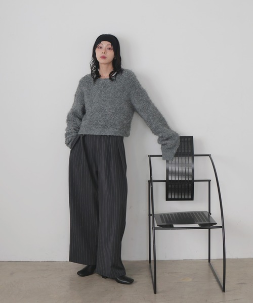 LIAN（リアン）の「【入荷禁止】ストライプタックパンツ（スラックス・レディース・チャコールグレー/ブラック/ネイビー・FREE）」の11枚目の写真