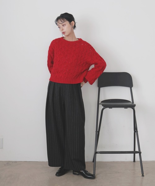 LIAN（リアン）の「【入荷禁止】ストライプタックパンツ（スラックス・レディース・チャコールグレー/ブラック/ネイビー・FREE）」の16枚目の写真
