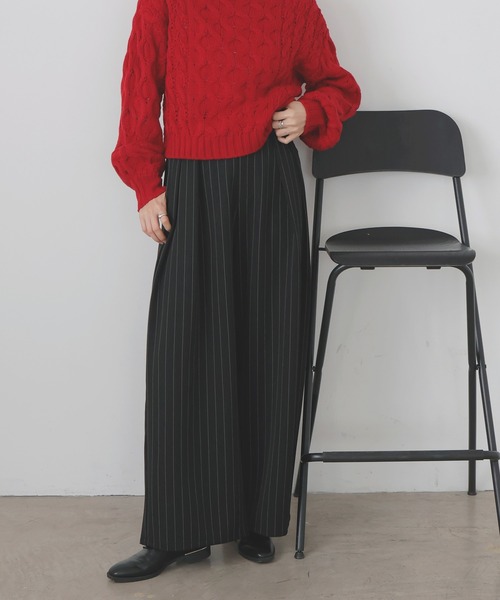 LIAN（リアン）の「【入荷禁止】ストライプタックパンツ（スラックス・レディース・チャコールグレー/ブラック/ネイビー・FREE）」の17枚目の写真