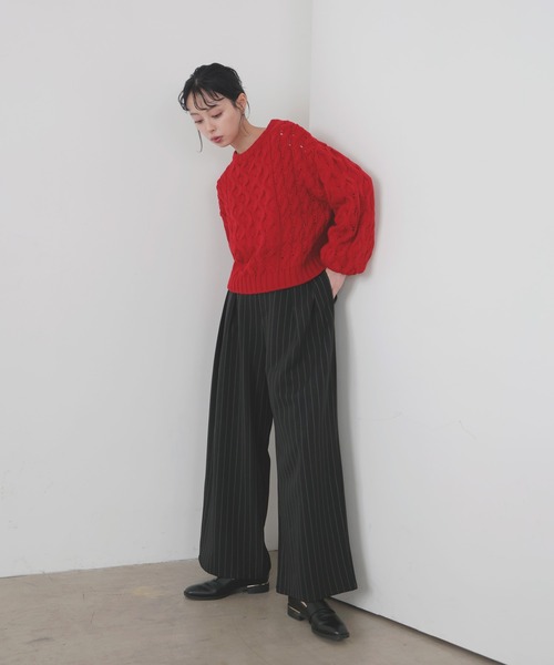 LIAN（リアン）の「【入荷禁止】ストライプタックパンツ（スラックス・レディース・チャコールグレー/ブラック/ネイビー・FREE）」の19枚目の写真