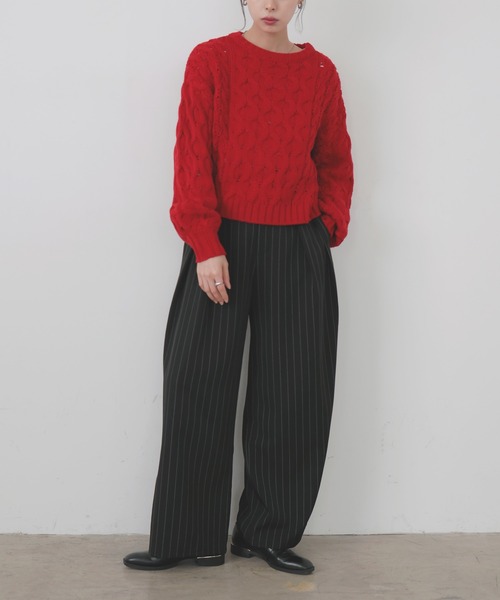 LIAN（リアン）の「【入荷禁止】ストライプタックパンツ（スラックス・レディース・チャコールグレー/ブラック/ネイビー・FREE）」の20枚目の写真