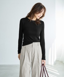 STYLE DELI | とろみ薄リブクルーネックトップス(Tシャツ/カットソー)