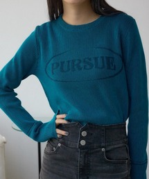 AZUL by moussy | ジャガードロゴリブトップス(Tシャツ/カットソー)