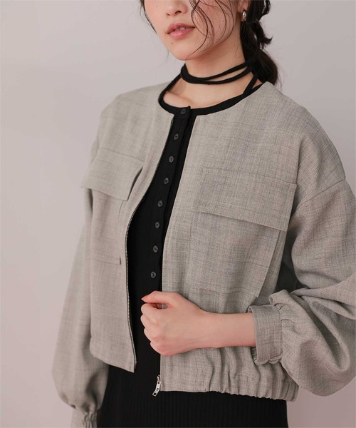 titivate(ティティベイト)の「ダブルポケットデザインブルゾン(ブルゾン・レディース・サンドベージュ/ライトイエロー/アイボリー/ブラック・L/M)」の4枚目の写真