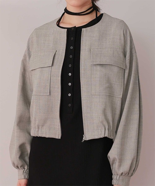 titivate(ティティベイト)の「ダブルポケットデザインブルゾン(ブルゾン・レディース・サンドベージュ/ライトイエロー/アイボリー/ブラック・L/M)」の12枚目の写真