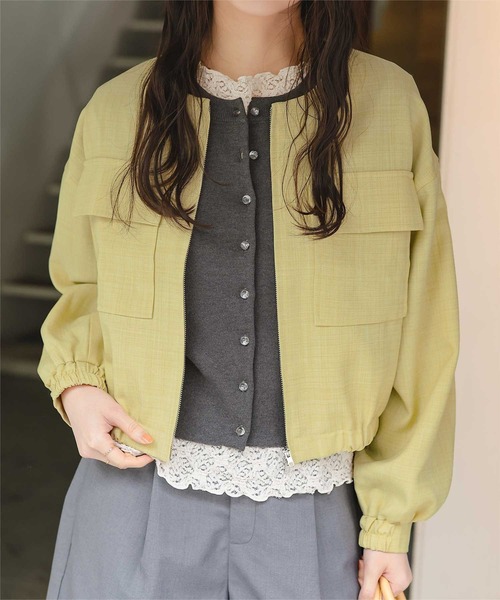 titivate(ティティベイト)の「ダブルポケットデザインブルゾン(ブルゾン・レディース・サンドベージュ/ライトイエロー/アイボリー/ブラック・L/M)」の19枚目の写真