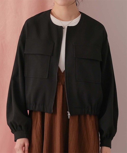 titivate(ティティベイト)の「ダブルポケットデザインブルゾン(ブルゾン・レディース・サンドベージュ/ライトイエロー/アイボリー/ブラック・L/M)」の8枚目の写真