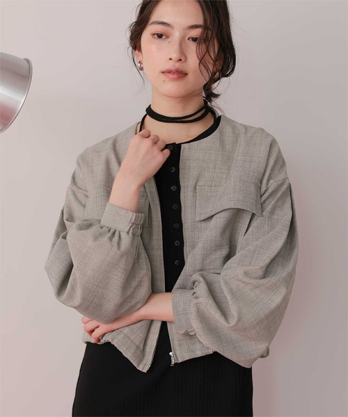 titivate(ティティベイト)の「ダブルポケットデザインブルゾン(ブルゾン・レディース・サンドベージュ/ライトイエロー/アイボリー/ブラック・L/M)」の14枚目の写真