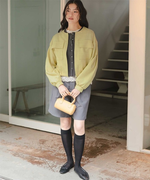 titivate(ティティベイト)の「ダブルポケットデザインブルゾン(ブルゾン・レディース・サンドベージュ/ライトイエロー/アイボリー/ブラック・L/M)」の16枚目の写真