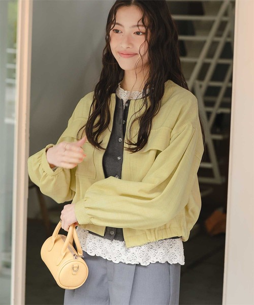 titivate(ティティベイト)の「ダブルポケットデザインブルゾン(ブルゾン・レディース・サンドベージュ/ライトイエロー/アイボリー/ブラック・L/M)」の17枚目の写真