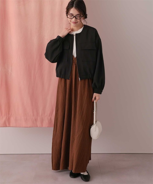 titivate(ティティベイト)の「ダブルポケットデザインブルゾン(ブルゾン・レディース・サンドベージュ/ライトイエロー/アイボリー/ブラック・L/M)」の9枚目の写真