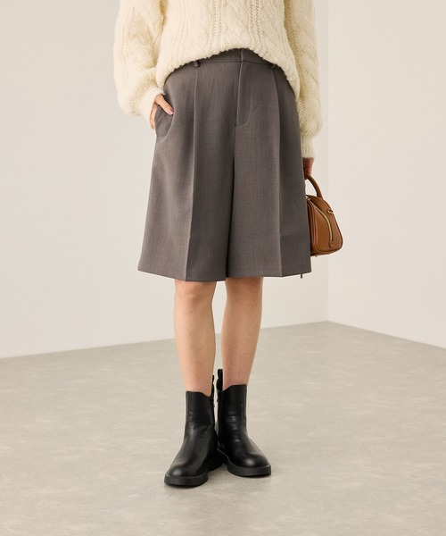 ROPE' PICNIC（ロペピクニック）の「ウエストタックハーフパンツ（その他パンツ・レディース・チャコールグレー/ベージュ系その他2/ブラック・S/M）」の3枚目の写真