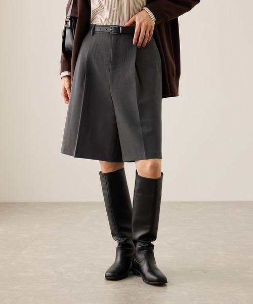 ROPE' PICNIC（ロペピクニック）の「ウエストタックハーフパンツ（その他パンツ・レディース・チャコールグレー/ベージュ系その他2/ブラック・S/M）」の14枚目の写真