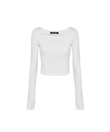 PAIN OR PLEASURE（ペインオアプレジャー）の「LOWER SQUARE TOP white（Tシャツ/カットソー・レディース）」