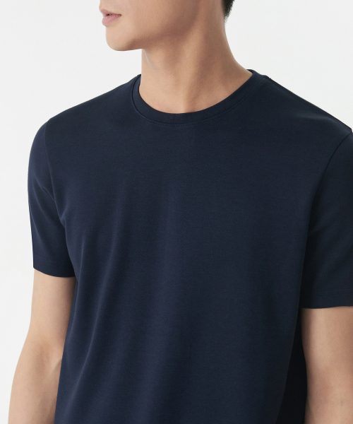 MUSINSA STANDARD（ムシンサスタンダード）の「マッスルフィットクルーネックモーダルTシャツ[ネイビー]（Tシャツ/カットソー・メンズ・その他・X-LARGE/XX-LARGE/XXX-LARGE/SMALL/MEDIUM/LARGE）」の4枚目の写真
