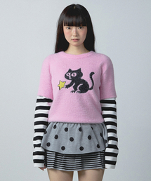 YOUHEE | YOUHEETIC LAYERED KNIT PINK(ニット/セーター)