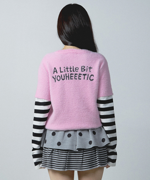 YOUHEE（ユヒ）の「YOUHEETIC LAYERED KNIT PINK（ニット/セーター・レディース・その他・FREE）」の2枚目の写真