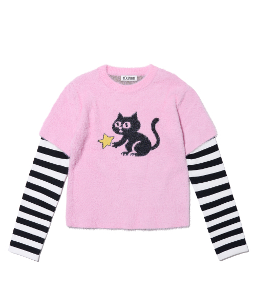 YOUHEE（ユヒ）の「YOUHEETIC LAYERED KNIT PINK（ニット/セーター・レディース・その他・FREE）」の3枚目の写真