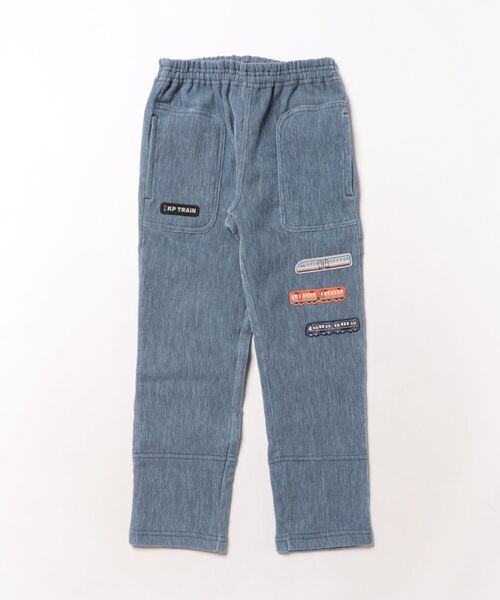 KP BOY（ケーピーボーイ）の「電車ワッペン ツイルベア起毛パンツ（その他パンツ・キッズ・ベージュ/サックスブルー/ブラック・80ｃｍ/90cm/100cm/110cm/120cm/130cm）」の3枚目の写真