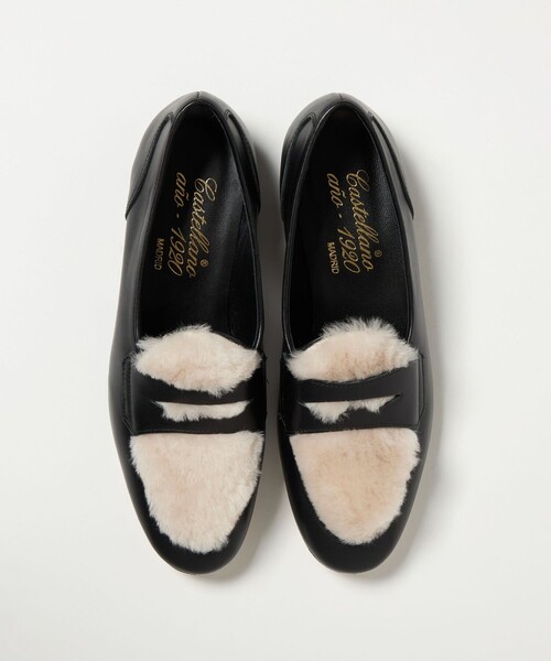 CASTELLANO（カステラーノ）の「【別注】＜CASTELLANO for conte＞ボア コインローファー（スリッポン・レディース・オフホワイト・38/36/37）」の5枚目の写真