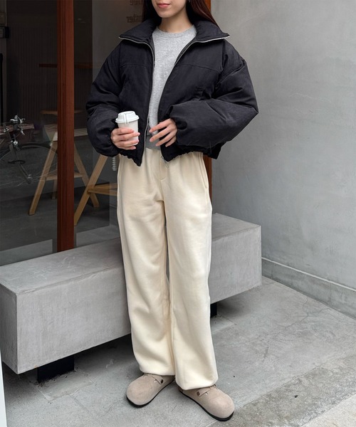 LE MORE（リモア）の「ピーチスキンショートダウンジャケット（ダウンジャケット/コート・レディース・ブラウン/ナチュラル/ブラック・FREE）」の9枚目の写真